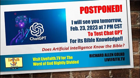 Wednesday 2/22/2023 POSTPONED to 2/23/2023 7PM CST!