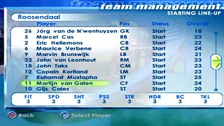 FIFA 2001 Roosendaal Overall Player Ratings