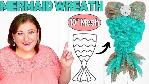 Deco Mesh Mermaid Wreath | Dollar Tree Coastal Spring Summer DIY