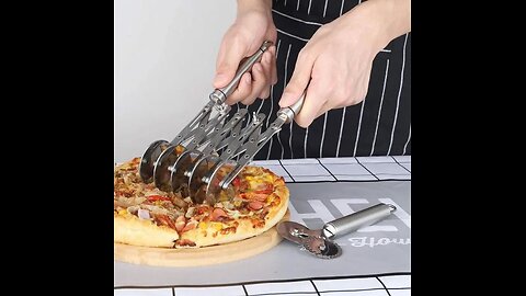 Stainless Steel Dough Pizza Cutter Adjustable Rollers