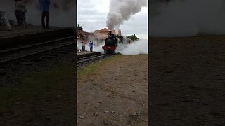 TREM TURÍSTICO SERRA MANTIQUEIRA LOCOMOTIVA 327 LEOPOLDINA SAINDO ESTAÇÃO PASSA QUATRO MG