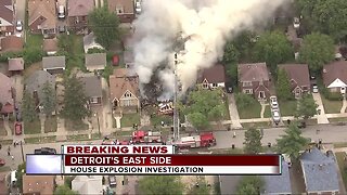 Emergency crews on the scene of house explosion on Detroit's east side