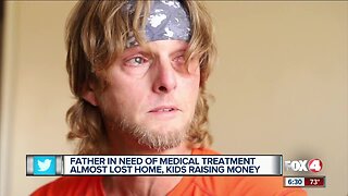 Family nearly evicted, as kids raise money to help sick father