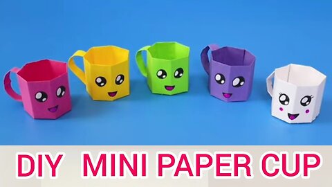 DIY MINI PAPER CUP / How to make a mini cup with paper / Paper Craft / Easy origami paper cup