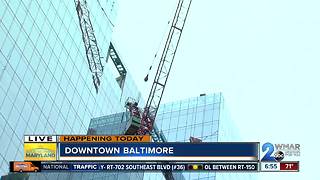 Crane removable will close portion of Light St. in Baltimore