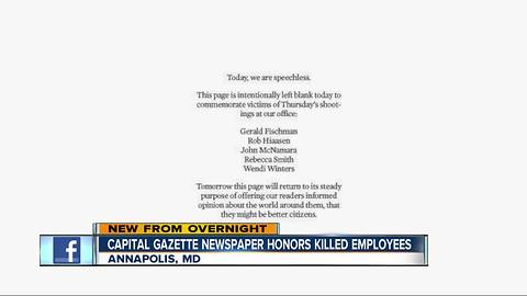 Capital Gazette honors employees killed in shooting