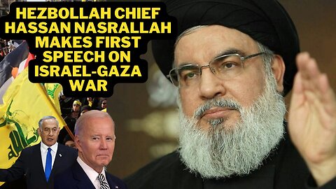 Hezbollah chief Hassan Nasrallah makes first speech on Israel-Gaza war. #israel #hezbollah #news