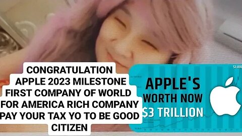 CONGRATULATION APPLE WORTH 3 TRILLION MARKET CAP DOLLAR COMPANY FIRST IN THE WORLD SO PROUD FOR USA