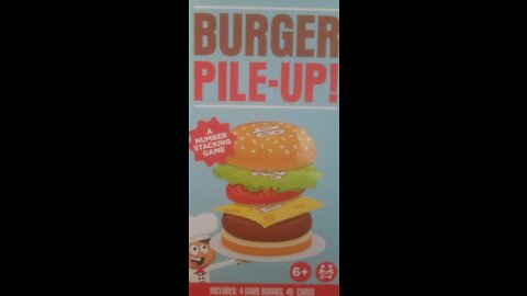 Burger Pile-Up Board Game (Dollar General / Old East Main Co.) -- What's Inside