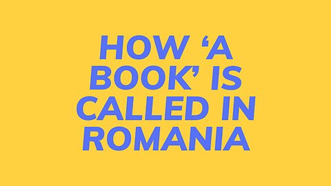 Learn to say A BOOK in Romanian