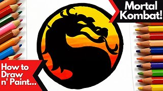 How to draw and paint the Mortal Kombat Dragon Logo