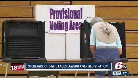 Indiana secretary of state faces lawsuit over voter registration