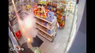 Man lights box of fireworks inside Detroit gas station causing damage to property