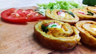 Vegetable roll sandwich recipe with cheese and basil A delicious and healthy sandwich