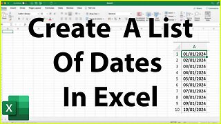 Create Date Lists In Seconds In Excel!!! You NEED To Know This!!!