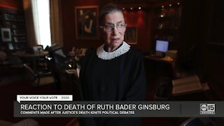 Reaction to death of Ruth Bader Ginsburg