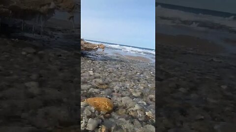Beach at Cross Village Michigan melt waters.