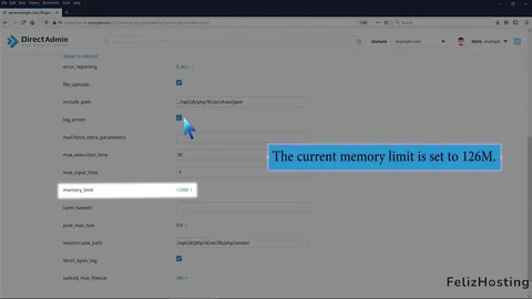 How to increase or decrease PHP Memory Limit via CloudLinux Selector in DirectAdmin FelizHosting
