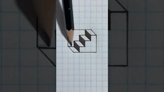 Drawing Simple 3D illusion #shorts