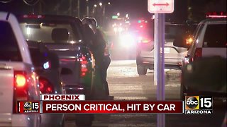 Person critical after hit by car