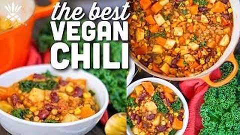 Filling Plant-Based Vegan Chili Recipe | Oil-Free