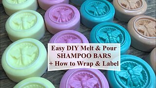 Simple DIY 💗 - How to Make Melt & Pour SHAMPOO Bars + Wrapping & Labels | Ellen Ruth Soap