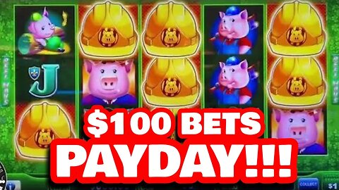 $100 SPINS! Nonstop High Limit Huff N Puff Slot Jackpots!