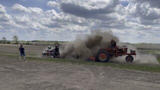 Almost stoned with pulling tractor