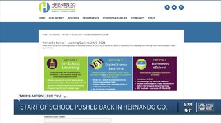 Hernando pushes back first day of school amid coronavirus concerns