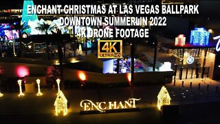 Enchant Christmas Las Vegas Ballpark Summerlin 2022 4K Drone Footage