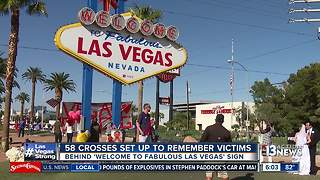 58 crosses set up to remember Las Vegas shooting victims