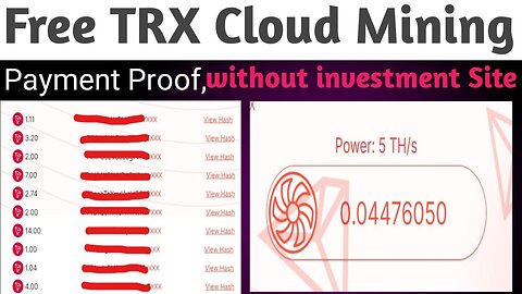 Free TRX Cloud Mining Site | Without Investment Mining Site | Free TRX Earning Site | Crypto Earn