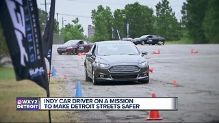 Indy Car driver on a mission to make Detroit streets safer