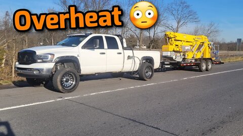 Power Only Hotshot Vs. 2 Massive Mountains | Overheated 48re & Brakes On Fire