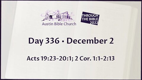 Through the Bible 2022 (Day 336)