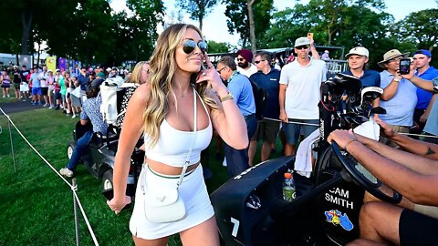 Dustin Johnson responds to awkward question about wife Paulina Gretzky
