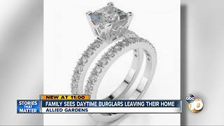 Family sees daytime burglars leaving their home