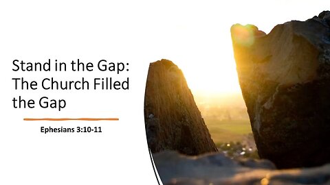 Standing in the Gap: The Church Filled the Gap