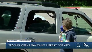 Teacher opens makeshift library for kids