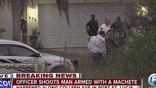 Officer shoots man armed with a Machete