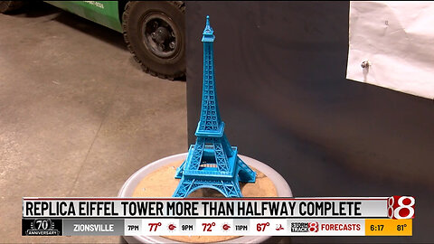 June 7, 2024 - Eiffel Tower Replica Being Constructed for Olympic Trials in Indianapolis