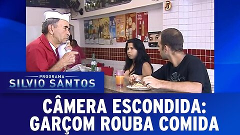 Garçom Rouba Comida (Waiter Eats Food) - Câmeras Escondidas