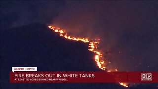 State Forestry: Brush fire burning on the White Tank Mountains