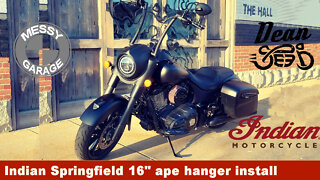 Indian Springfield Dark Horse Modifications - 16" Dean Speed Low ball ape hanger install