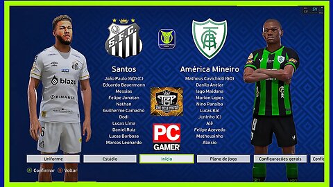 SANTOS X AMÉRICA MG - PES2021 PATCH THE BEST 9.9 - BRASILEIRÃO 2023 - TERCEIRA RODADA