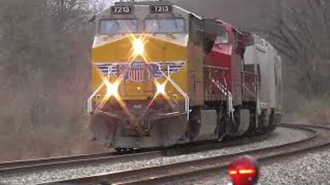 CSX B457 Empty Sand Train with UP and CP Power from Lodi, Ohio April 5, 2022
