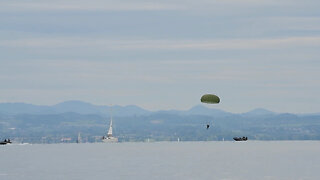 Sky Soldiers team up with German paratroopers to jump into Lake Constance