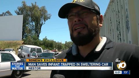 Baby rescued from hot car