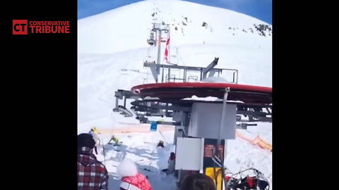 Horrifying Ski Lift Malfunction Causes Total Mayhem, Tangled Pile Of Steel And Bodies