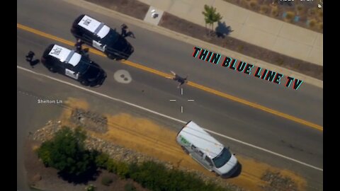 Police Pursue Stolen U-Haul Van In Vacaville, California (Aerial Footage)